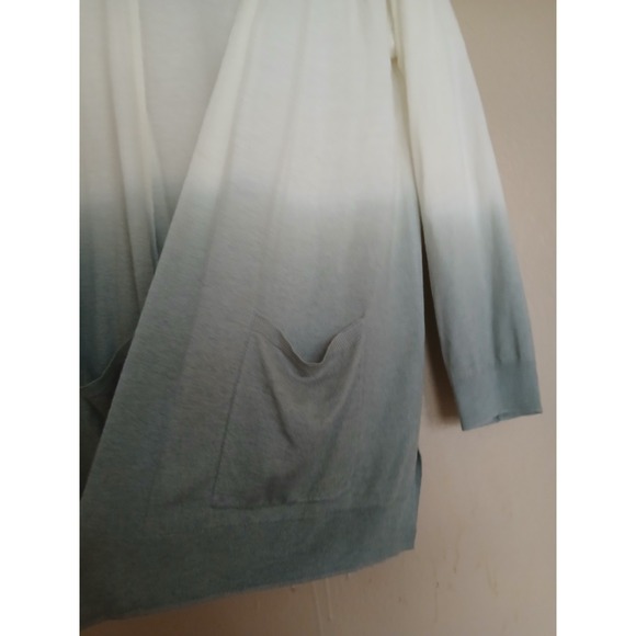 Barefoot Dreams Sweater XL Luxe Blend Cardigan Open Pockets Ombre Cashmere Boho - Picture 14 of 15